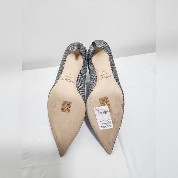 Jimmy Choo Marinda 65 Glitter Silver Plaid Print Ankle boots Size 41 - Picture 11 of 12